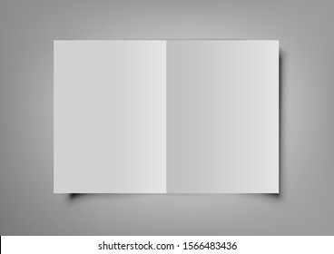 Vertical Booklet, Brochure Or Invitation Card Isolated On Grey. EPS10 Vector