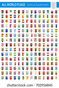 Vertical Bookmark Flag Icons - All World Vector illustration