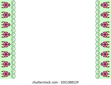 Vertical bordder with flowers