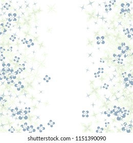 Vertical border from confetti flowers. Abstract vector illustration. Dynamic colored celebration background with confetti floral elements for holiday decoration, paper packaging, textile , covers. 