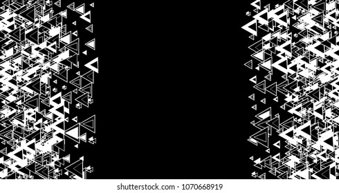 Vertical border from Confetti triangles Isolated. Scattered triangles. Abstract Confetti Background  for holiday decorations, paper packaging, textile  design