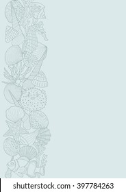 Vertical border with deep sea pattern