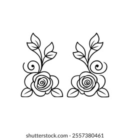a vertical border design with elaborate floral