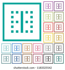 Vertical border flat color icons with quadrant frames on white background
