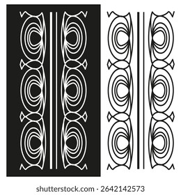 Vertical border stripe. Ornamental line column. Decorative pattern vector. Symmetrical design shape.