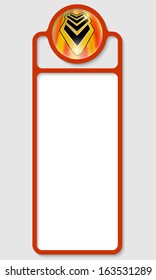 vertical box for any text with abstract arrow
