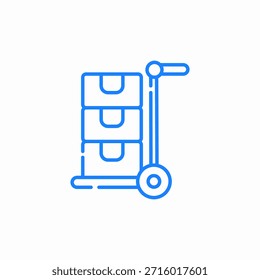 vertikale Boxen Trolley Symbol Vektor