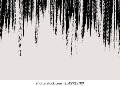 Plano de fundo do traçado do pincel vertical com espaço de cópia para texto. Textura pintada de grunge. Fundo preto e branco