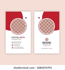 Vertical business card design, Double-sided vertical business card design, Minimalist creative business card design