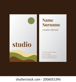 Vertical Business Card Design. Modern and Elegant Business Card Design template for Corporate, Studio and Your Brand