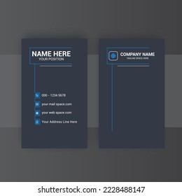 Diseño vertical de tarjetas de visita, diseño de plantillas de tarjetas, fotos y plantilla estándar de vectores
