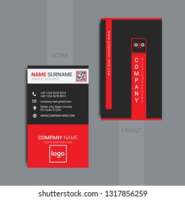 Vertical business card print template. Personal business card with company logo. Vector abstract creative business cards - Vector