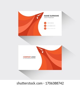 Vertical business card print template. Personal business card with company logo. Black and yellow colors. Clean flat design. Vector illustration. Business card mockup