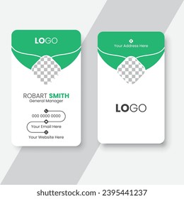 Plantilla vertical de impresión de tarjetas de visita. Diseño personal de tarjetas de visita.


