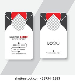 Vertical business card print template. Personal business card design.

