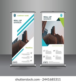 Vertical Business Roll Up  Banner Design, Signboard Advertising Brochure Flyer Template Vector X-banner and Street Business Flag of Convenience, Layout Background.