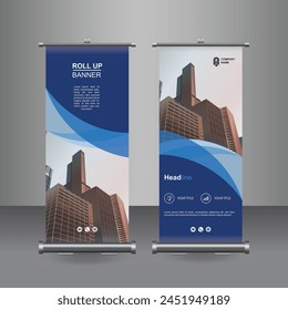 
Vertical Business Roll Up  Banner Design, Signboard Advertising Brochure Flyer Template Vector X-banner and Street Business Flag of Convenience, Layout Background.
