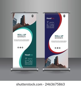 
Vertical Business Roll Up  Banner Design, Signboard Advertising Brochure Flyer Template Vector X-banner and Street Business Flag of Convenience, Layout Background.
