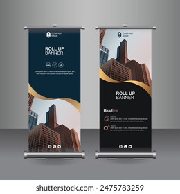 Vertical Business Roll Up  Banner Design, Signboard Advertising Brochure Flyer Template Vector X-banner and Street Business Flag of Convenience, Layout Background.

