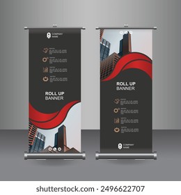 Vertical de negocios Roll Up Diseño de Anuncio, letrero Publicidad Folleto Vector de Plantilla de volante X- Anuncio de negocios y bandera de la calle de conveniencia, diseño de fondo