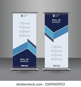 Vertikale Business Roll Up Banner Design, Signboard Werbung Broschüre Flyer Vorlage Vektor X-Banner und Street Business Flag of Convenience, Layout Hintergrund.