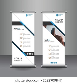 Vertical Business Roll Up  Banner Design, Signboard Advertising Brochure Flyer Template Vector X-banner and Street Business Flag of Convenience, Layout Background.

