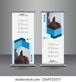 Vertical Business Roll Up  Banner Design, Signboard Advertising Brochure Flyer Template Vector X-banner and Street Business Flag of Convenience, Layout Background.

