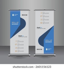 Vertical Business Roll Up  Banner Design, Signboard Advertising Brochure Flyer Template Vector X-banner and Street Business Flag of Convenience, Layout Background.