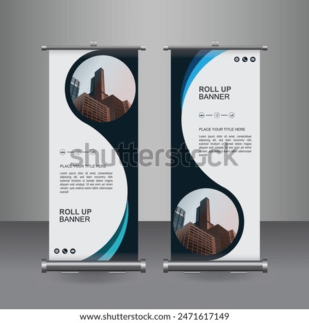 
Vertical Business Roll Up  Banner Design, Signboard Advertising Brochure Flyer Template Vector X-banner and Street Business Flag of Convenience, Layout Background.

