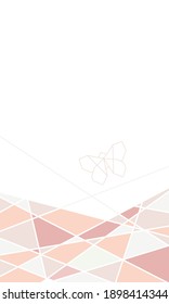 Fondo de moda abstracto de mariposa vertical. Mariposa geométrica. Plantilla para historias, redes sociales. Colores pasteles. Tonos desnudos. decoración de textura. Creativo minimalista.