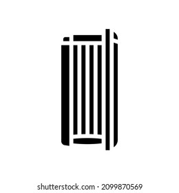 vertical cabin open solarium equipment glyph icon vector. vertical cabin open solarium equipment sign. isolated contour symbol black illustration