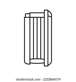 vector de icono de línea de equipo de solárium abierto de cabina vertical. señal vertical del equipo de solárium abierto en cabina. símbolo de contorno aislado ilustración negra