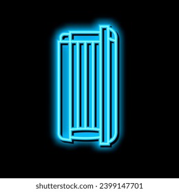 vertical cabin open solarium equipment neon light sign vector. vertical cabin open solarium equipment illustration