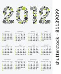 vertical calendar 2012 year with retro dots theme