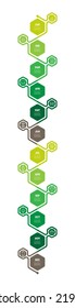 Vertical calendar of sustainable development of knowledge-intensive industries. Eco Business concept with steps or processes. Calendar for 12 months. Timeline or infographics with twelve parts.