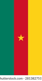 Vertical Cameroon Flag Banner Vector Design Cameroonian Hanging Flag Clip