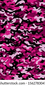 Vertical camouflage background. Seamless pattern vector.