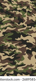 Vertical camouflage background. Seamless pattern vector.