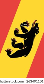 Vertical Canton of Bern Flag, USA