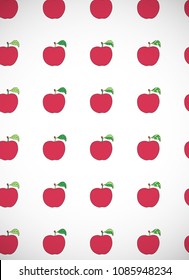 Vertical card with cartoon red apples. Vector illustration. 