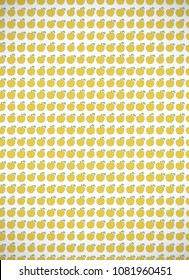 Vertical card with cartoon yellow apples. Vector illustration. 