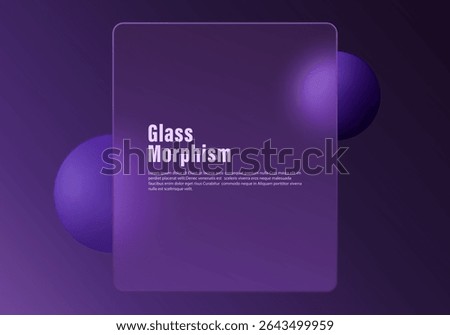 Vertical card with purple spheres on dark background