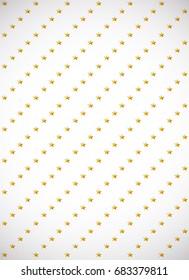 Vertical card. Seamless pattern with gold cartoon stars and moons. Good for surface design, textile, fabric, wallpaper, wrapping paper, decoupage, scrapbooking, handmade. Vector.
