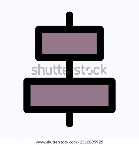 Vertical Center Align Tool Icon, Alignment, 