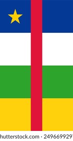 Vertical Central African Republic Flag, Flag of Central African Republic 