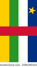 Vertical Central African Republic Flag Vector Images