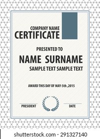 vertical certificate template, diploma, Letter size, vector