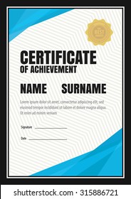 vertical certificate template, diploma vector