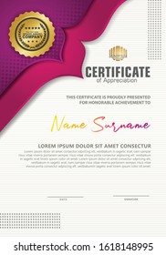 Vertical certificate template with luxury and elegant on ornament and texture pattern background, diploma,Vector illustration
