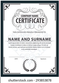 vertical certificate template,diploma,Letter size ,vector